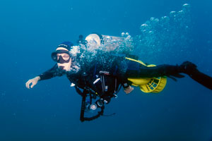 Picture of diver with scooter